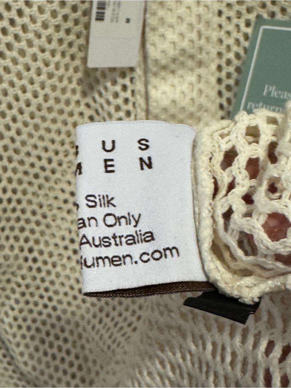 NWT Albus Lumen Cream Mesh Knit Long-Sleeve 100% Silk Polo Shirt Textured Weave - Picture 6 of 9